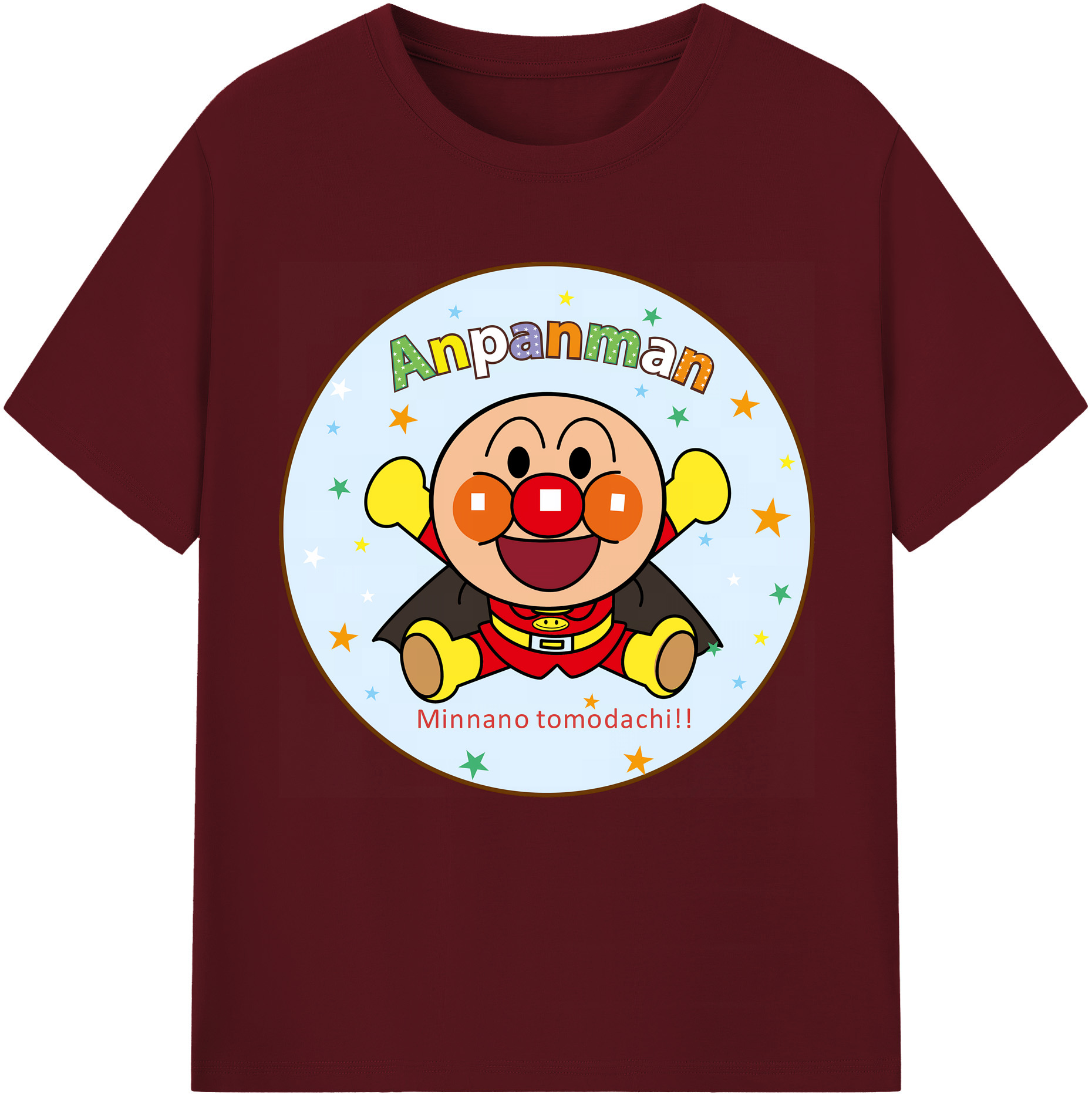 （画像用） アンパンマン Anpanman 綿100％半袖Tシャツ（フロントプリント）